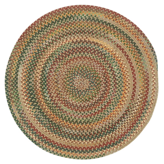 "Capel American Heritage Braided Area Rug 5' 0" Round - Tan Multi Circular Indoor Traditional Rug for Living Room - Walmart Exclusive!"