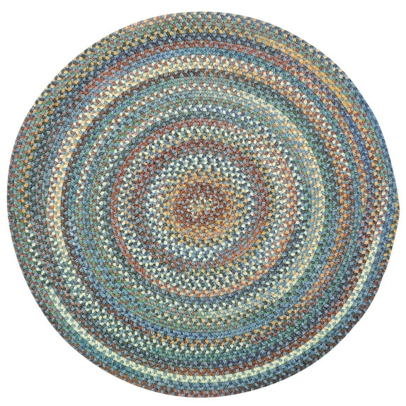 "Capel American Heritage Braided Area Rug, 7' Round - Legacy Blue - Perfect Living Room Accent"