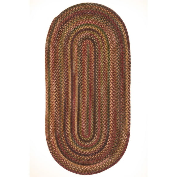 "Capel American Heritage Braided Oval Area Rug - 0'24" x 0'36", Woodstone Color - Perfect for Living Room!"