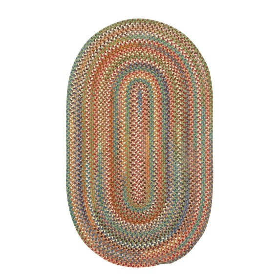 "Capel American Heritage Braided Oval Area Rug - 2' x 36" in Cinnamon | Traditional Indoor Living Room Rug"