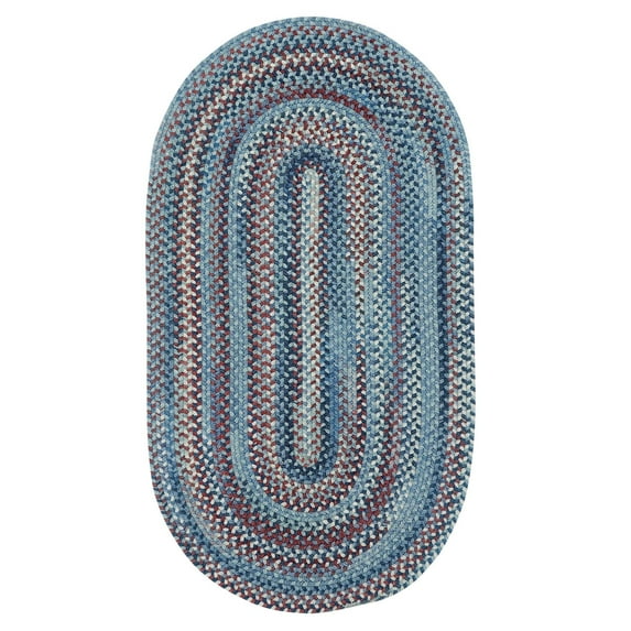 "Capel American Heritage Oval Braided Area Rug | 5' 0" x 8' 0" | Barn Blue | Indoor Traditional Rug Walmart"