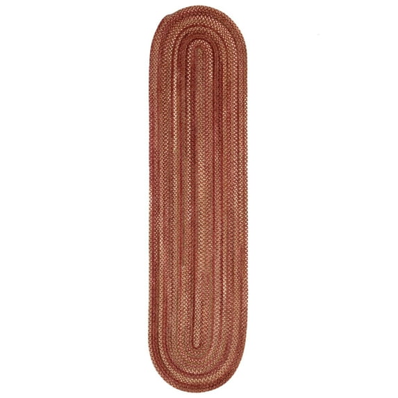 Capel Rugs American Heritage Oval Runner Braided Area Rug - 2' x 8' in Spice - Traditional Indoor Rug for Living Room