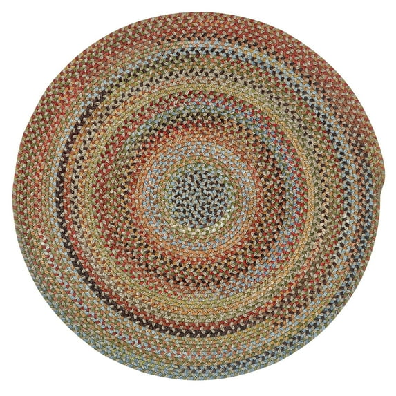 "Capel American Heritage Braided Area Rug 5' 0" Round - Olive Tan Round Rug for Living Room - Traditional Indoor Rug"
