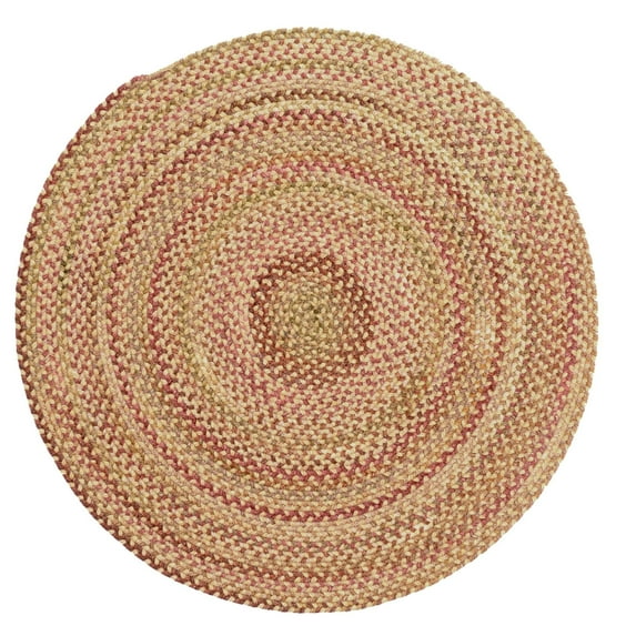 "Capel American Heritage Braided Area Rug 5' Round Harvest Gold | Traditional Indoor Rug for Living Room"