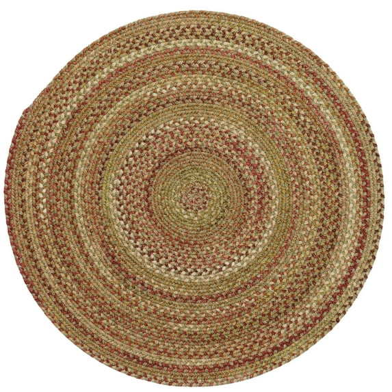 "Capel Rugs American Heritage Braided Area Rug | 7' Round | Foliage Color | Traditional Indoor Rug for Living Room"