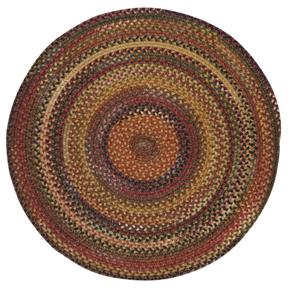 "Capel Rugs American Heritage Braided Area Rug 5' Round - Woodstone | Traditional Casual Rug for Living Room"
