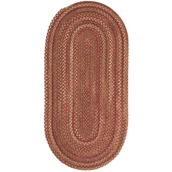 "Capel Rugs American Heritage Braided Oval Area Rug 2' x 4' Spice Color - Traditional Indoor Rug for Living Room"