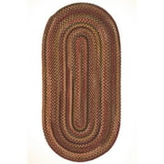 Capel Rugs American Heritage Braided Oval Area Rug 5 x 8 in Woodstone Color - Traditional and Casual Living Room Rug