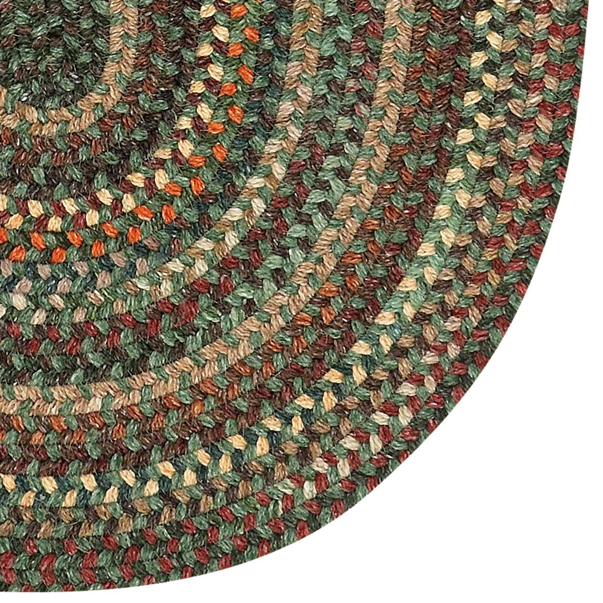 Capel Rugs American Heritage Green Multi 8'0" X 11'0" Oval Braided Rug