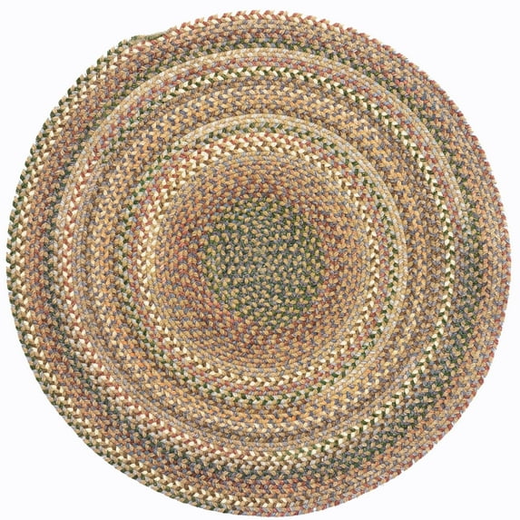 Capel Rugs American Heritage Moss Multi Braided Area Rug Round 36 Round Indoor Rug for Living Room