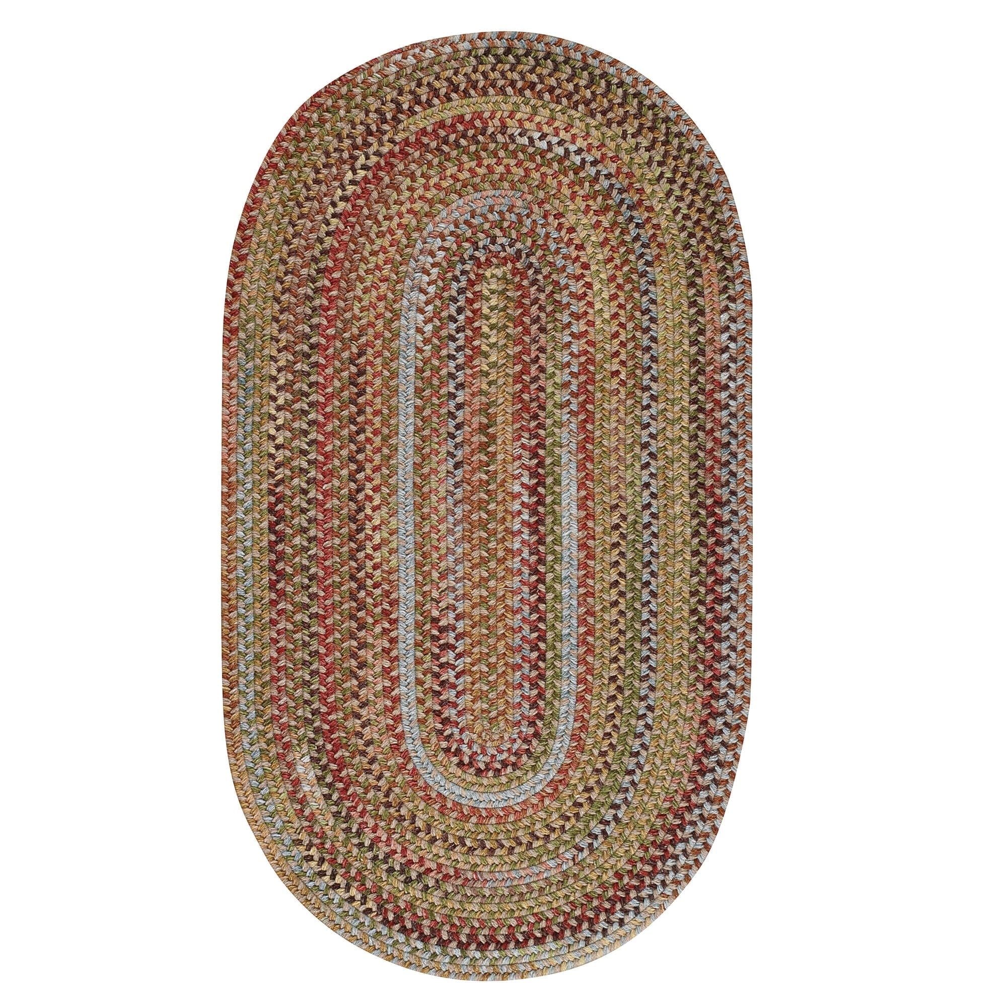 Capel Rugs American Heritage Oval Braided Rug - 4'x6' Olive Tan ...