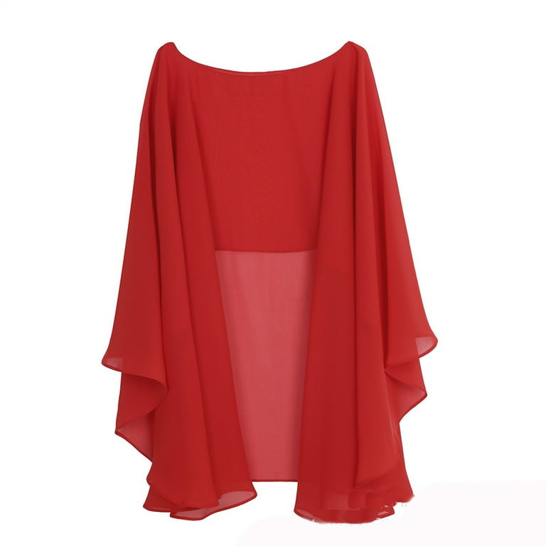 Red chiffon cape cheap