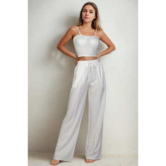 Capella Casual Bustier Cami Top & Straight Pants Set - Rosa Apparel