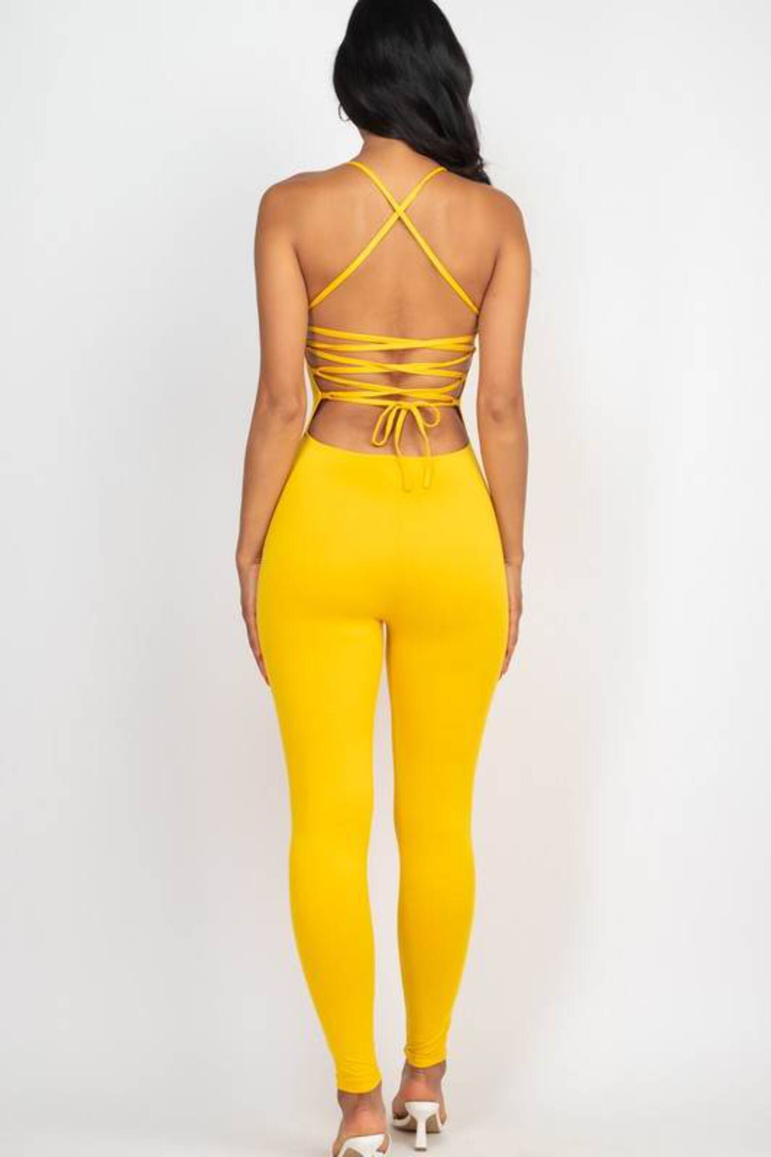 公式 - ファッション 通販 louren back cross design jumpsuit
