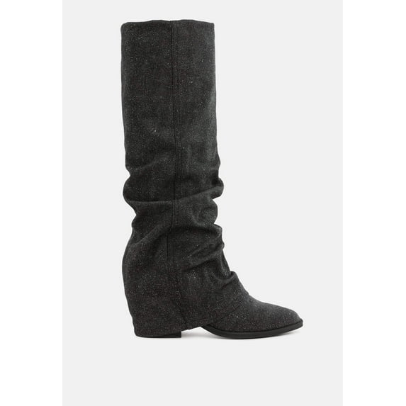 Capella Fold-Over Slouchy Denim Boot