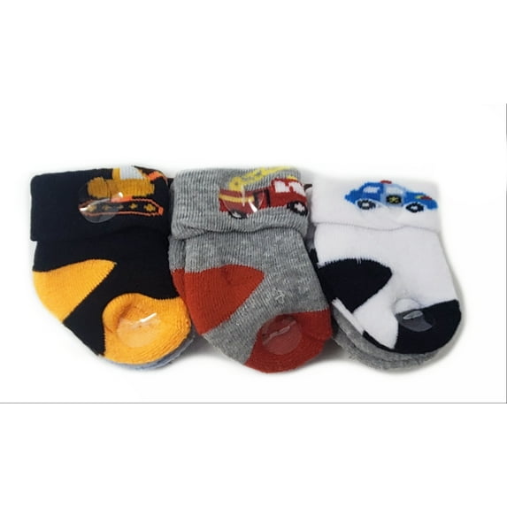 Capelli New York Boys 6 Pairs Socks, Size: 0-6 Months (Cars)
