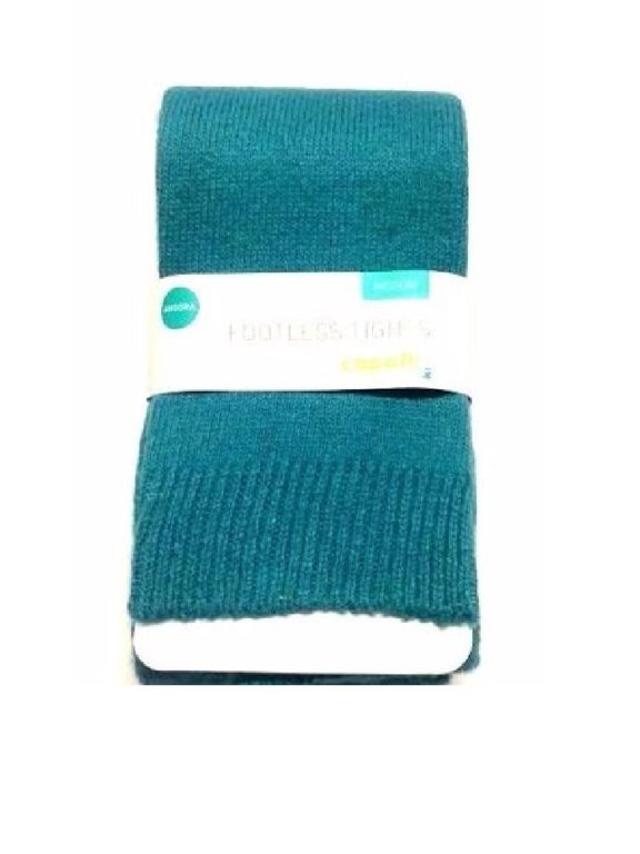 Solid Angora Blend Footless Teal Medium