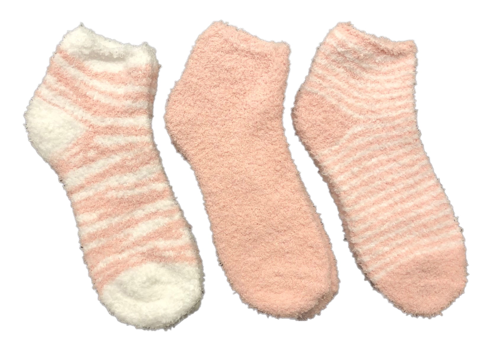 Capelli New York Womens Socks, Ankle, Pink and White, 3 Pair, One Size