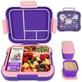 thumbnail image 1 of Caperci 4.8 Cups Bento Box for Kids - 4 Compartments Large Lunch Box with Two Modular Containers, Leak-Proof, Microwave & Dishwasher Safe, BPA-Free, Unicorn Pattern (Purple), 1 of 8