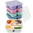 thumbnail image 1 of Caperci 5 Pack Lunchable Containers -660ml 5 Compartment Snack Box Container, Dishwasher Safe, New Virgin PP Clear Lid + Solid-Colored Box Body​ (Darker Color), 1 of 6