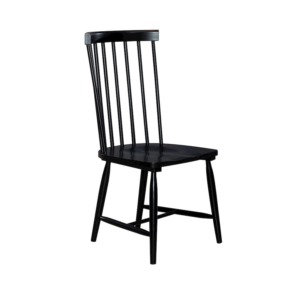 Black Wood Windsor Slat Back Side Chair