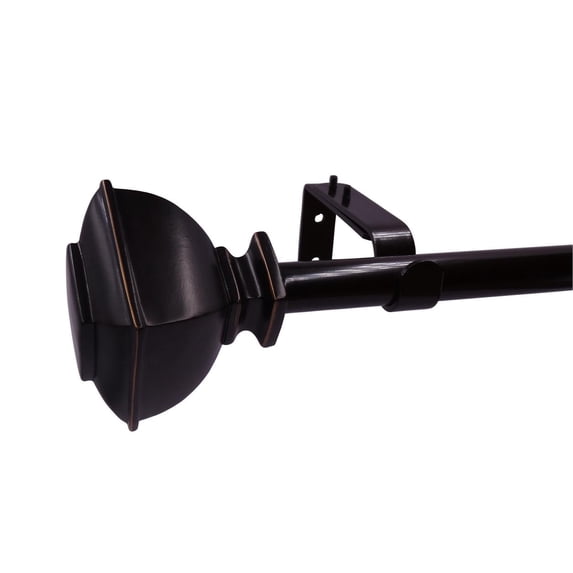 Capetown 36"-72" Adjustable Single Curtain Rod With Decorative Finials