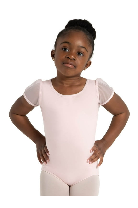 Puff Sleeve Keyhole Back Leotard - Girls