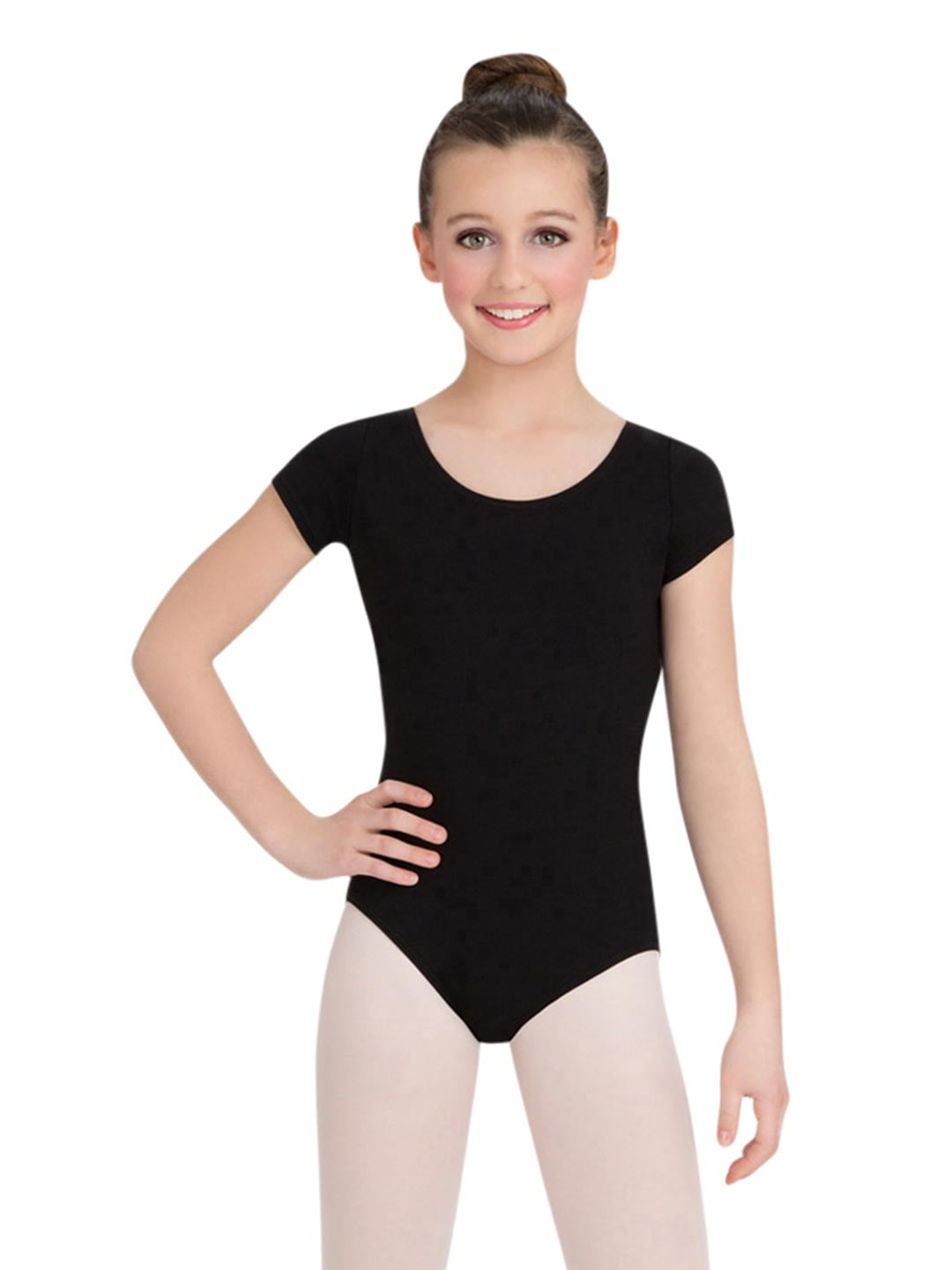 Capezio Girls Short Sleeve Ballet Dance Leotard - Cotton