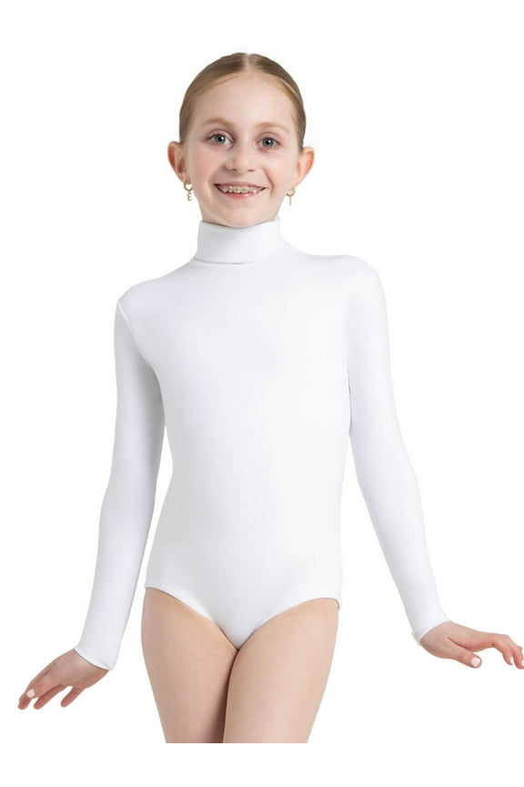 Long Sleeve Turtleneck Leotard w/ Snaps - Girls