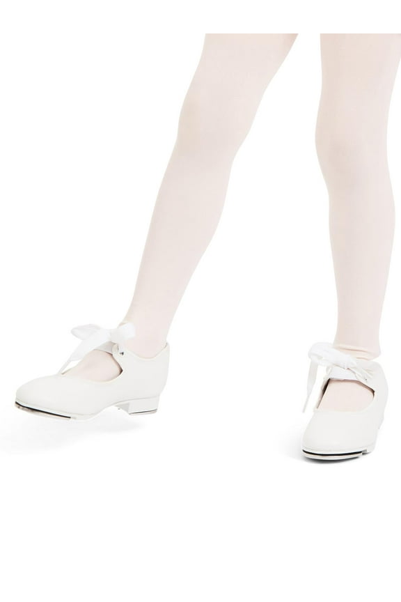 White Shuffle Tap Shoe - Child, Size Child 2 Extra Wide