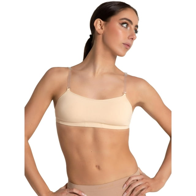 Bra Capezio 3564 Nude with Clear Straps Small Adult