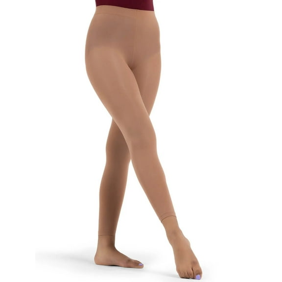 Capezio Women's Footless Tight With Self Knit Waist Band - 1917 (Maple, S/M)