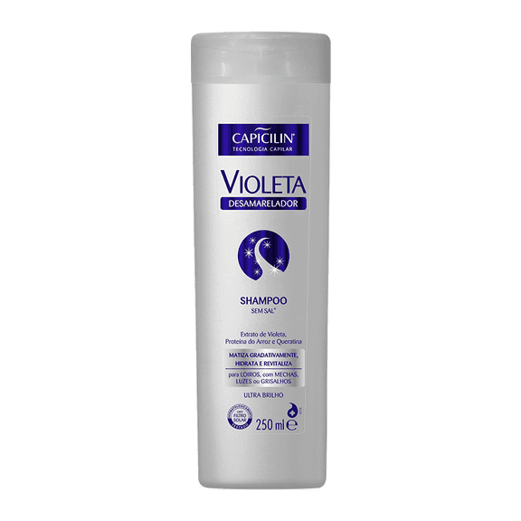 Capicilin - Linha Violeta Desamarelador - Shampoo 250 ML - (Violet De-Yellowing Collection - Shampoo 8.45 Fl oz)