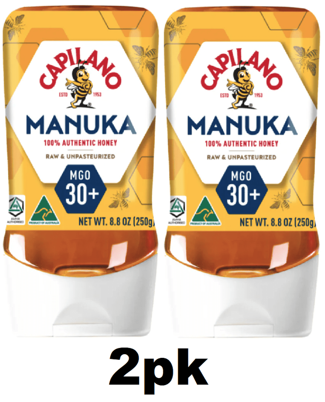 Capilano Manuka Honey Raw Unpasteurized MGO 30+ 8.8 oz 2 Pack