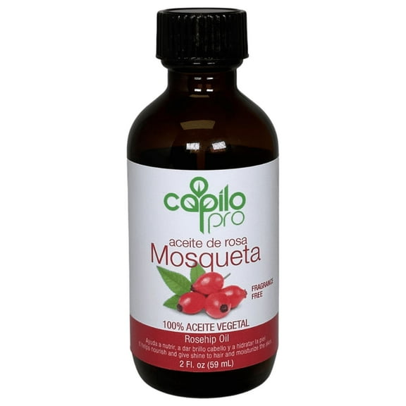 Capilo Pro Rose Hip Oil, Hair & Skin Nourishing Treatment, 100% Vegetable Oil, 2 oz