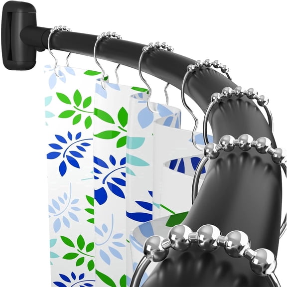Curved Curved Shower Curtain Rod 42-74 Inches Adjustable Splicing Design Need To Drill Shower Rods Curved Round Bowed Rust proof, Premium Stainless Steel Shower Curtain Rod for Bathroom, Bathtub, Sta