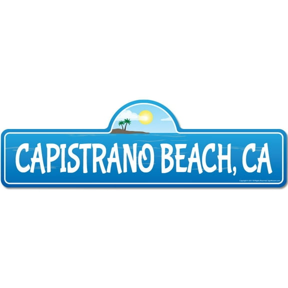 Capistrano CA California Beach Street Sign | Indoor/Outdoor | Surfer Ocean Lover Décor For Beach House Garages Living Rooms Bedroom | Signmission Personalized Gift