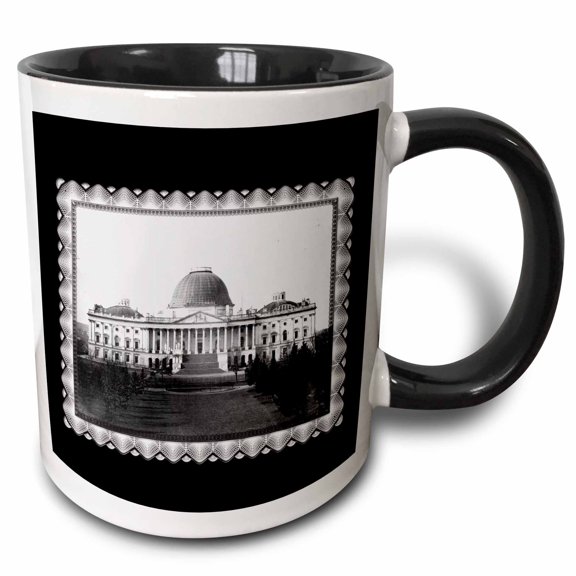 3drose, Capital Building, Washington Dc 1845-46 by John Plumbe., 11oz Two-tone Black Mug