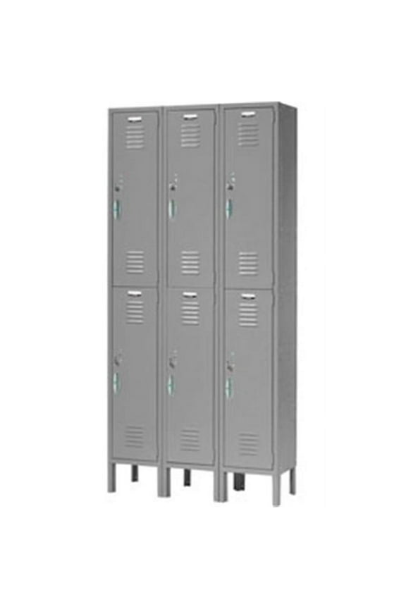 Capital Double Tier 6 Door Assembled Locker - Gray - 12 x 18 x 36 in.