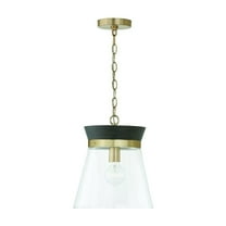 1 Light Pendant In Industrial Style-14 Inches Tall And 12 Inches Wide-Black Stain/Matte Brass Finish    -Traditional Installation Capital Lighting