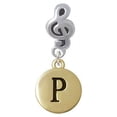 thumbnail image 1 of Capital Gold Tone Letter - P - Pebble Disc - Clef Note Charm Bead, 1 of 1
