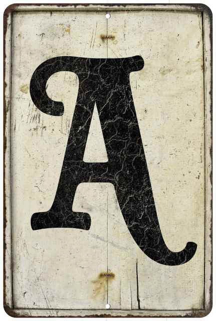 Capital Letter A Vintage Look Chic 8 x 12 High Gloss Metal 208120020190