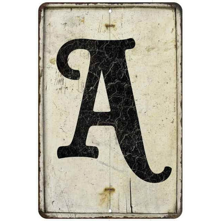 Capital Letter A Vintage Look Chic 8 x 12 High Gloss Metal