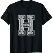 Capital Letter "H" Alphabet Initial Monogram T-shirt