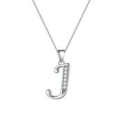 Capital Letter J Necklace 925 Sterling Silver Personalized Initial Alphabet Pendant Name Jewelry Valentine's Day Gifts for Wife Girlfriend