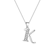 AURORA TEARS Capital Letter K Necklace Pendant - 925 Sterling Silver Initial Alphabet Name Jewelry Women Valentine's Gifts