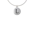 thumbnail image 1 of Capital Letter - L - Pebble Disc - Charm Necklace, 18"+2" Extender, 1 of 1