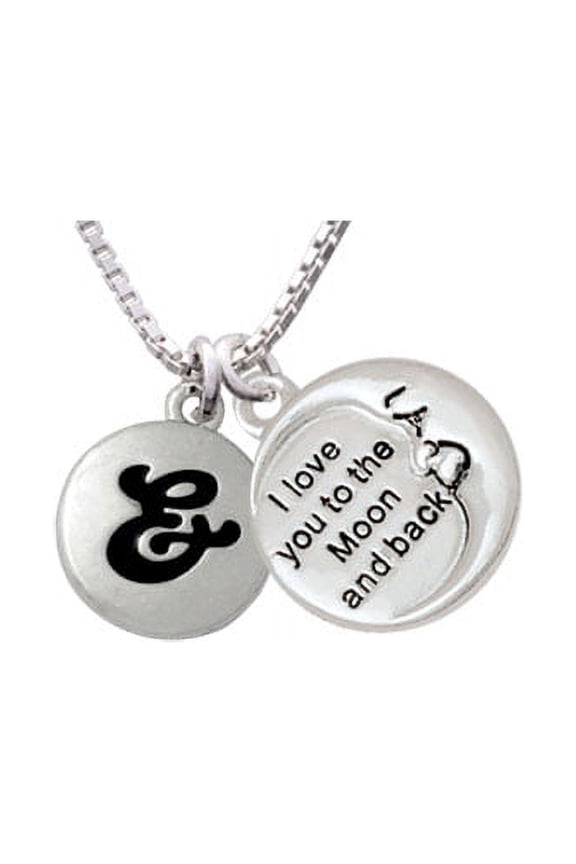 Capital Letter - & - Pebble Disc - To The Moon and Back Necklace, 18"+2"