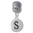 thumbnail image 1 of Capital Letter - S - Pebble Disc - Large Rope with Cross Beads Charm Bead, 1 of 1