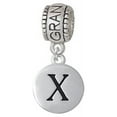 thumbnail image 1 of Capital Letter - X - Pebble Disc - Grandmother Charm Bead, 1 of 1